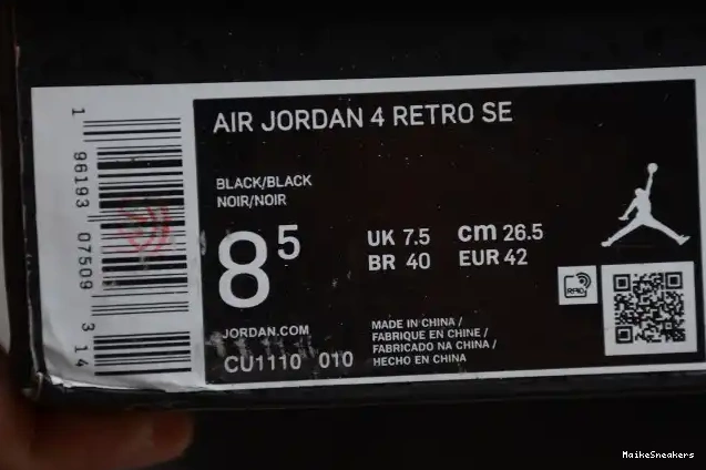 MaikeSneakers CU1110-010 Air Cat 4 Black (2020) Jordan 0530